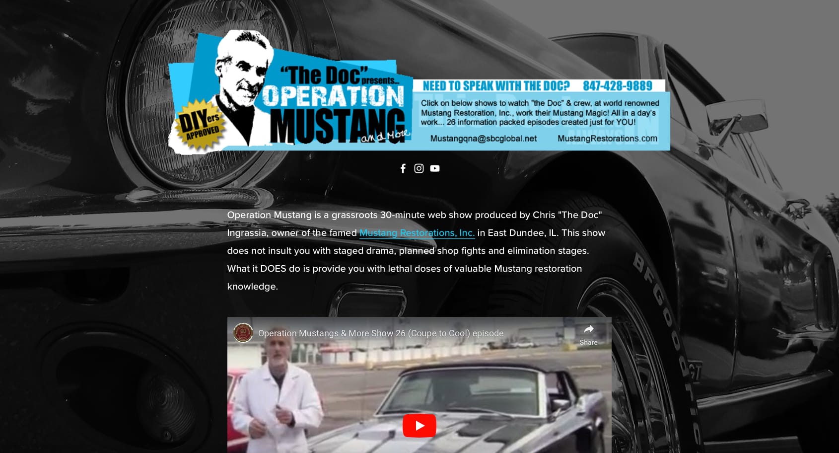 Operation Mustang Online Show website